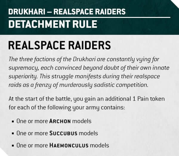 10th Edition Drukhari - Detachment Rule