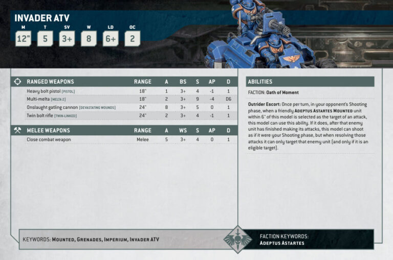 Warhammer 40K Primaris Invader ATV