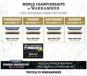 World Championship of Warhammer 2023 Stream Schedule