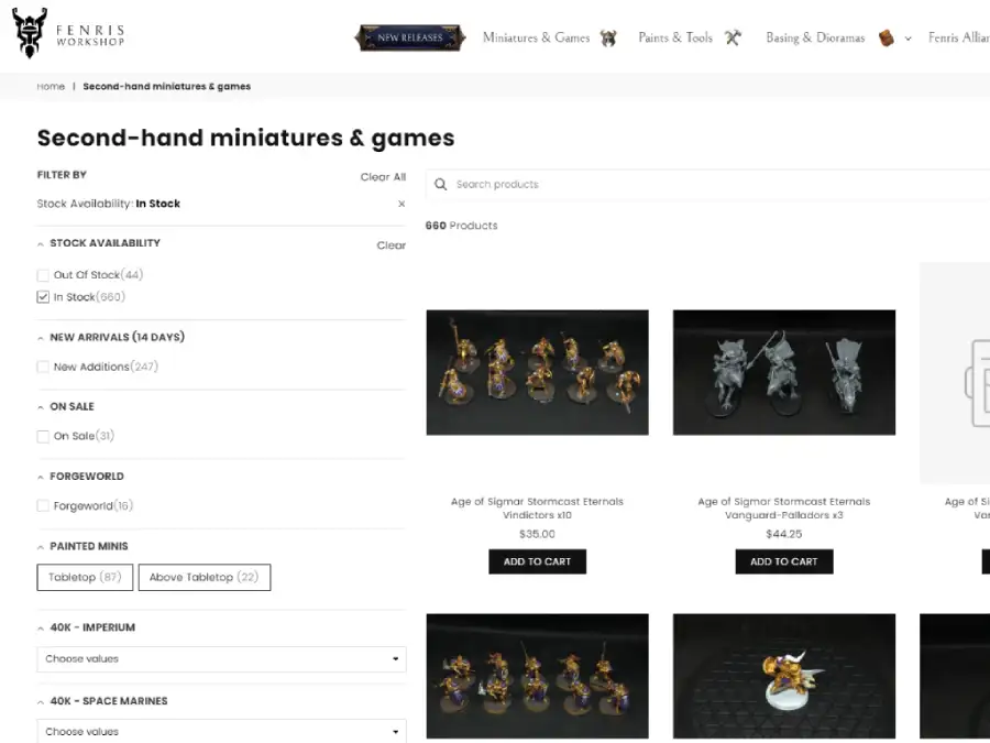 Fenris Workshop - Destination for Second-Hand Warhammer 40K Miniatures and Supplies