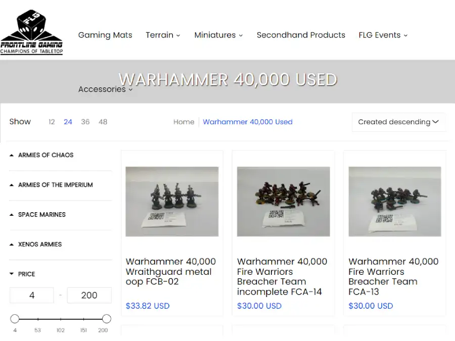 Frontline Gaming - Shop for Used and Pre-owned Warhammer 40K Miniatures and Armies