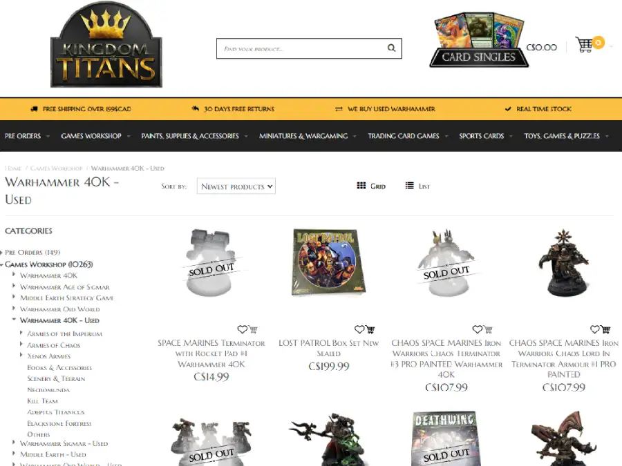 Kingdom Titans - Specialty Shop for Vintage and Used Warhammer 40K Figures