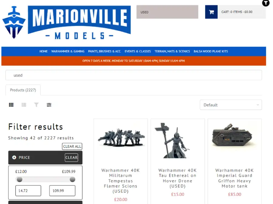 Marionville Models - Center for Used Warhammer 40K Miniatures and Hobby Supplies