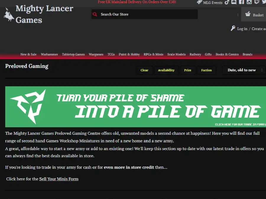 Mighty Lancer Games - Vendor for Pre-owned Warhammer 40K