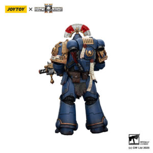 Ultramarines Relic Secundus Armour with Artificer Bolt Rifle,Chainsword and Bolt Pistol Action Figure Back View