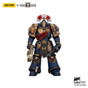 Ultramarines Relic Secundus Armour with Artificer Bolt Rifle,Chainsword and Bolt Pistol Action Figure Front View